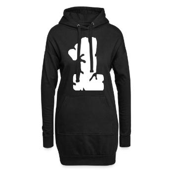 1 Zahl Trikot - Hoodie-Kleid - Schwarz - Vorne