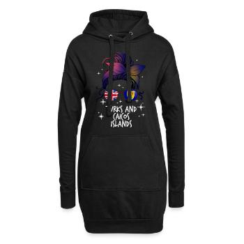 Turks et Caicos (Îles) - Sweat-shirt à capuche long Femme - noir - Devant