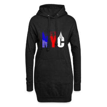 NYC New york usa 50 Sterne - Hoodie-Kleid - Schwarz - Vorne