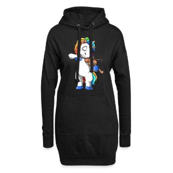 Unicorn joue du violon pour violoniste musicien - Sweat-shirt à capuche long Femme - noir - Devant