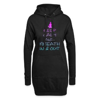 Yoga, Breath in and out, Namaste, Om - Hoodie-Kleid - Schwarz - Vorne