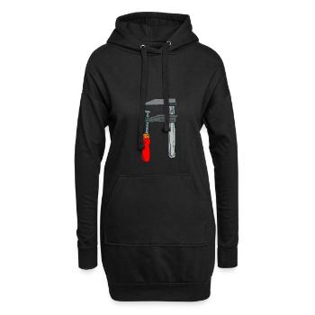 Werkzeug - Hoodie-Kleid - Schwarz - Vorne