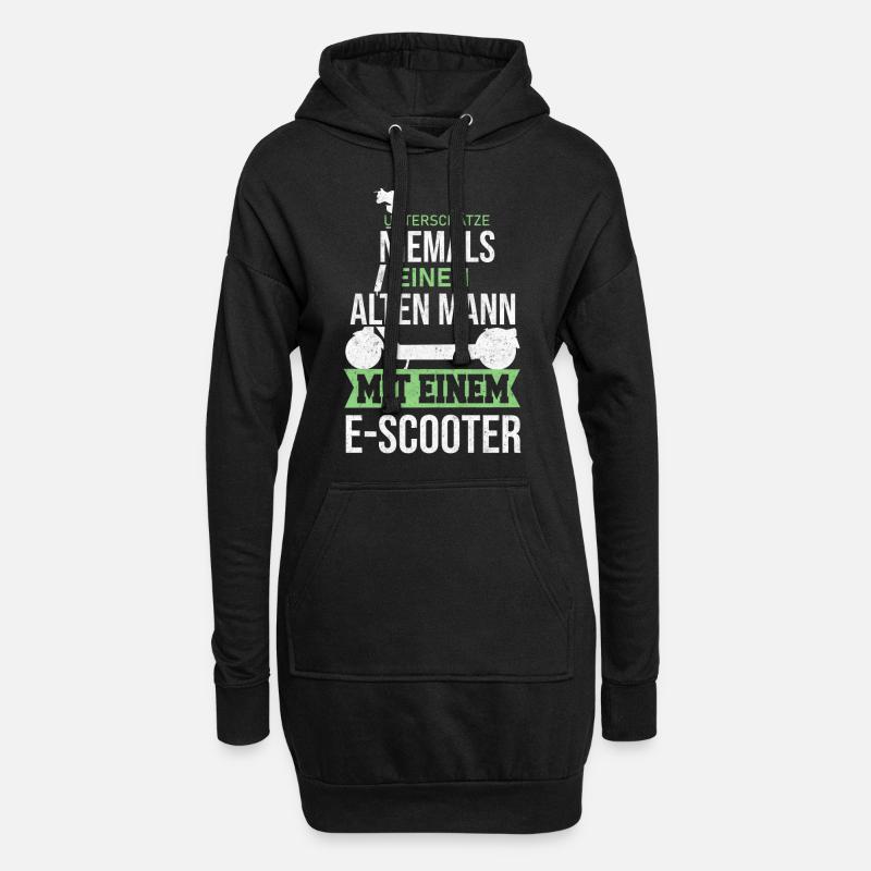 E Scooter Roller Elektroroller - Hoodie-Kleid - Schwarz