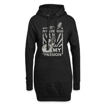 Guitariste guitariste instrument de musique musicien - Sweat-shirt à capuche long Femme - noir - Devant