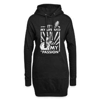 Gitarre - Hoodie-Kleid - Schwarz - Vorne