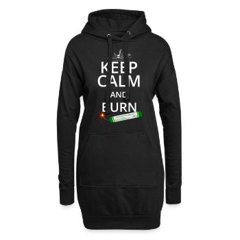 Les feux d'artifice du Nouvel An Pyro Keep Calm - Sweat-shirt à capuche long Femme - noir - Devant