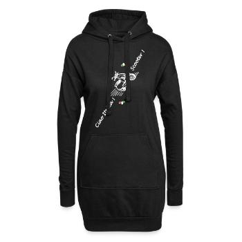 Scooter Motor Roller Ciao Italia Flagge Zweirad - Hoodie-Kleid - Schwarz - Vorne