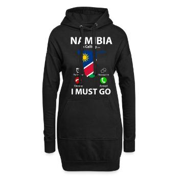Namibia - Hoodie-Kleid - Schwarz - Vorne