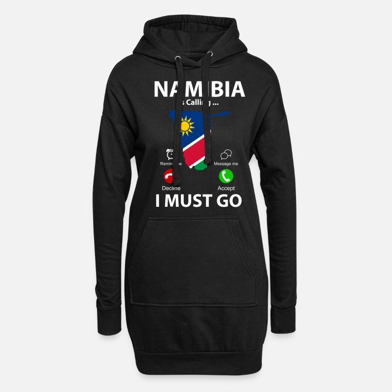 Namibia - Hoodie-Kleid - Schwarz