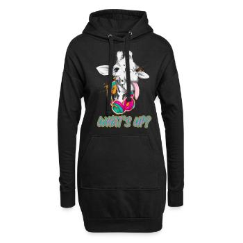 Giraffe - Hoodie-Kleid - Schwarz - Vorne