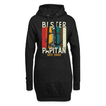 Papitän seit 2002 - Hoodie-Kleid - Schwarz - Vorne
