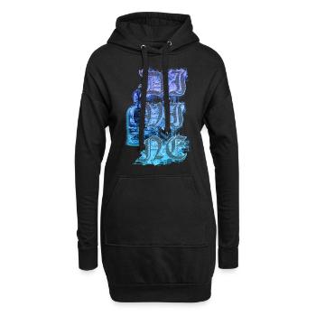 Divine Buddha Sacred Geometry Abstract - Hoodie-Kleid - Schwarz - Vorne