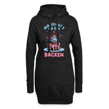 Backen Bäckerin Backkönigin Backfee Torte Kuchen - Hoodie-Kleid - Schwarz - Vorne