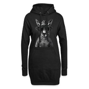 Kangourou - Sweat-shirt à capuche long Femme - noir - Devant