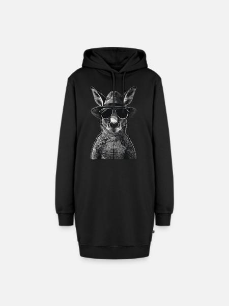 Känguru - Hoodie-Kleid - Schwarz