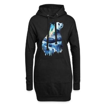 Panda - Hoodie-Kleid - Schwarz - Vorne