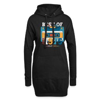 Kassette Juni 1975 Jahrgang 1975 Geburtstag 1975 - Hoodie-Kleid - Schwarz - Vorne
