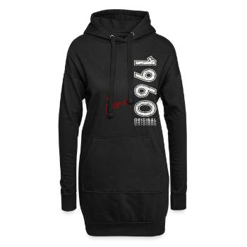 65ème Anniversaire Original Juin Millésime 1960 - Sweat-shirt à capuche long Femme - noir - Devant
