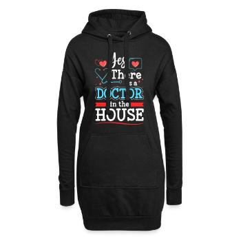 Doktor Student Schmerz - Hoodie-Kleid - Schwarz - Vorne