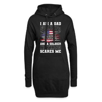 Armes de l’armée de guerre - Sweat-shirt à capuche long Femme - noir - Devant