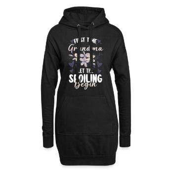 Grand-mère, petit-fils, grand-père, personne préférée - Sweat-shirt à capuche long Femme - noir - Devant