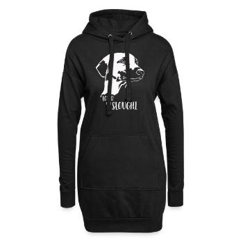 Aimé par un chien SLOUGHI disant Greyhound Wilsigns - Sweat-shirt à capuche long Femme - noir - Devant