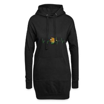 Heartbeat Chanterelles Mushroom Picker Coeur - Sweat-shirt à capuche long Femme - noir - Devant