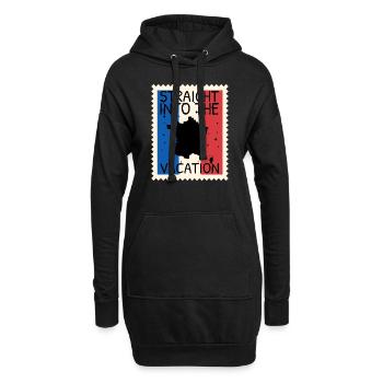 Frankreich Flagge Used Look Französische Fahne - Hoodie-Kleid - Schwarz - Vorne