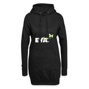 Vornamen Eva - Hoodie-Kleid - Schwarz - Vorne