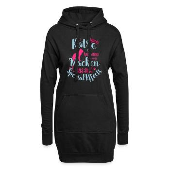 Katze Special Effects, keine Macken - Hoodie-Kleid - Schwarz - Vorne