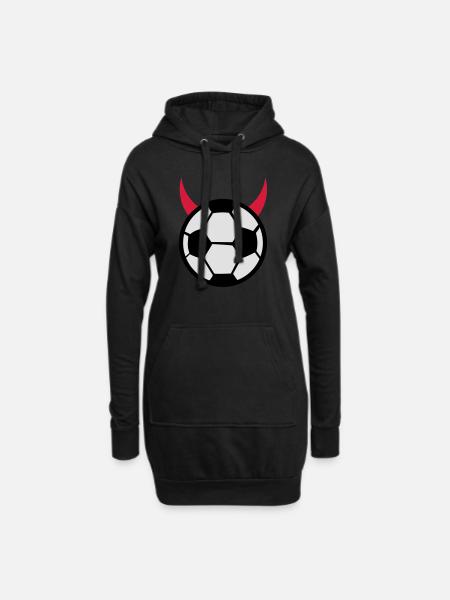 fussball - fußball teufel - Hoodie-Kleid - Schwarz