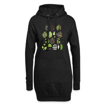 Osterei - Hoodie-Kleid - Schwarz - Vorne