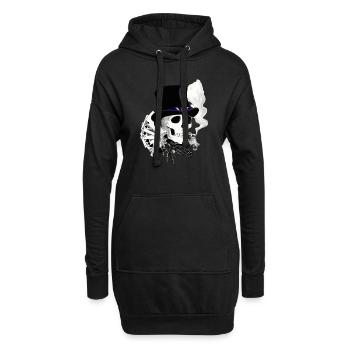 crâne Angleterre - Sweat-shirt à capuche long Femme - noir - Devant
