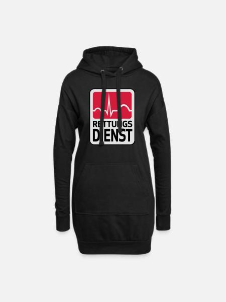 Rettungsdienst - Hoodie-Kleid - Schwarz