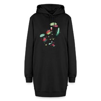 Partysalat in Farbe - Hoodie-Kleid - Schwarz - Vorne - AI Model Female 172 light (172cm)