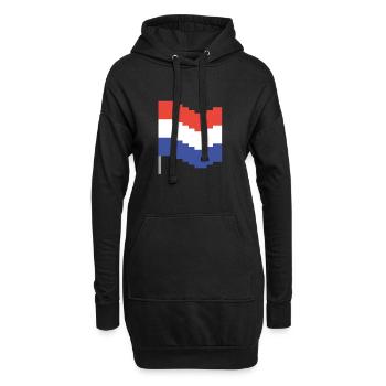 Niederlande Flagge Pixel Art - Hoodie-Kleid - Schwarz - Vorne