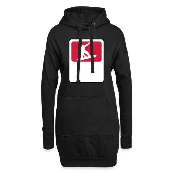 rahmen schild name text fahren snowboard sprung sp - Hoodie-Kleid - Schwarz - Vorne