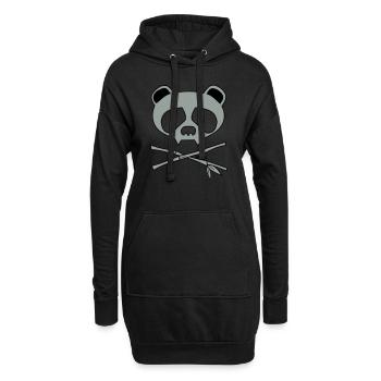 panda skull - Hoodie-Kleid - Schwarz - Vorne