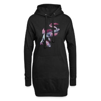 water dragon - Hoodie-Kleid - Schwarz - Vorne