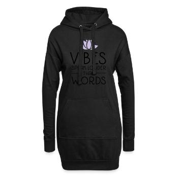 Vibes Speak Louder Than Words - Hoodie-Kleid - Schwarz - Vorne