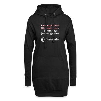 Pain au chocolat chocolatine croissants - Sweat-shirt à capuche long Femme - noir - Devant
