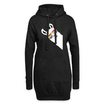 Regenbogen LGBT Lama Gay Pride Alpaka - Hoodie-Kleid - Schwarz - Vorne