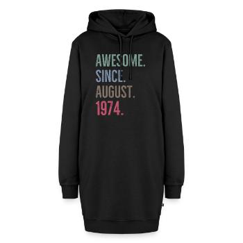 Génial depuis août 1974 - Sweat-shirt à capuche long Femme - noir - Devant