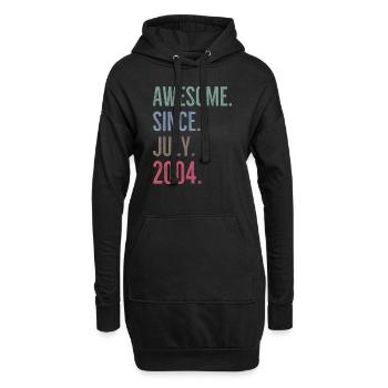 Génial depuis juillet 2004 - Sweat-shirt à capuche long Femme - noir - Devant