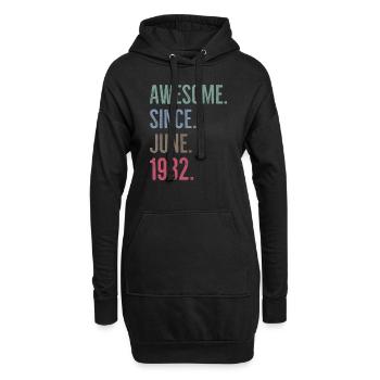 Großartig seit Juni 1982 - Hoodie-Kleid - Schwarz - Vorne