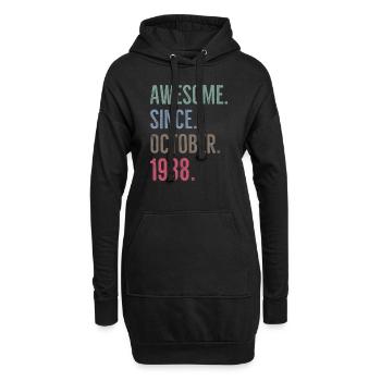 Génial depuis octobre 1988 - Sweat-shirt à capuche long Femme - noir - Devant