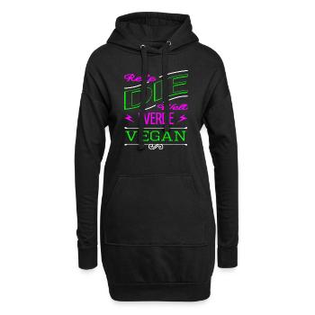 rights bio naturschutz grünes leben witzig schwein - Hoodie-Kleid - Schwarz - Vorne