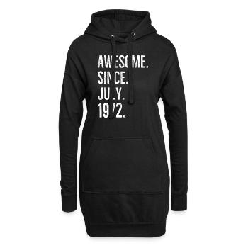 Génial depuis juillet 1972 - Sweat-shirt à capuche long Femme - noir - Devant