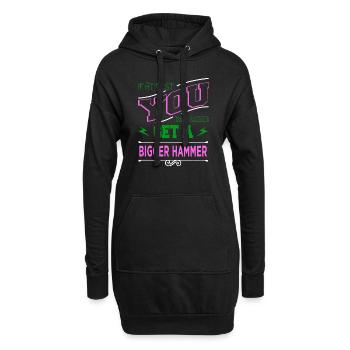 laisse jouer aux tshirts de charpentier génial anniversaire d’amour - Sweat-shirt à capuche long Femme - noir - Devant