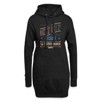 humour geek télescope présent terre céleste - Sweat-shirt à capuche long Femme - noir - Devant